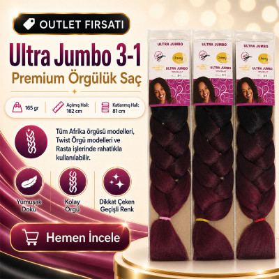 3 Paket - Afrika Örgüsü Ve Rasta İçin Sentetik Ombreli Saç 3-1 3 Paket - Afrika Örgüsü Ve Rasta İçin Sentetik Ombreli Saç 3-1