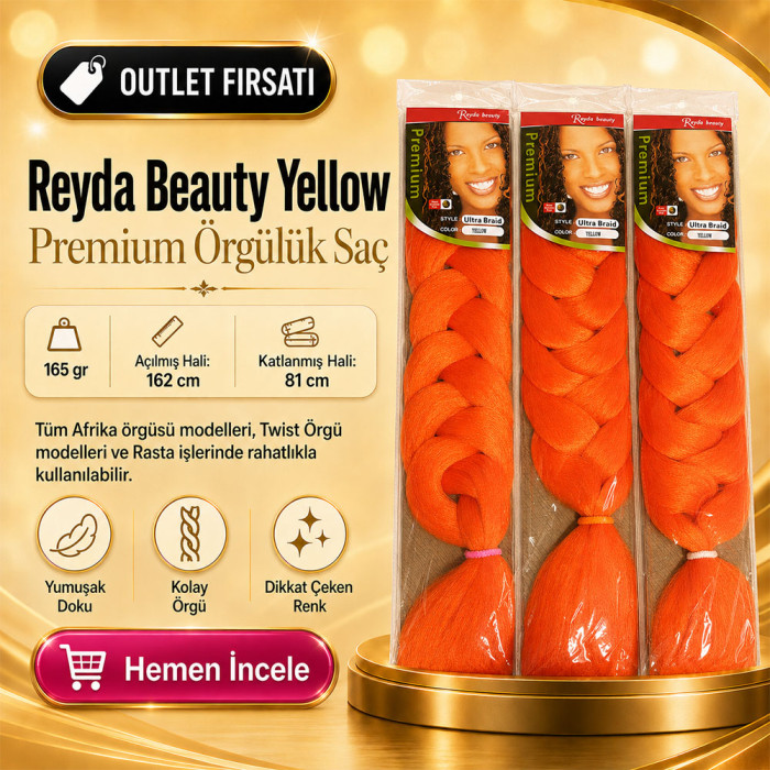 3 Paket - Afrika Örgüsü Ve Rasta İçin Sentetik Saç YELLOW 3 Paket - Afrika Örgüsü Ve Rasta İçin Sentetik Saç YELLOW