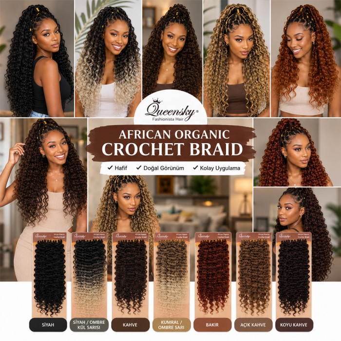 QueenSky Afro Dalgası Saç - 75cm - 240gr - Kahverengi QueenSky Afro Dalgası Saç - 75cm - 240gr - Kahverengi