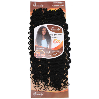 QueenSky Afro Dalgası Saç - 75cm - 240gr - Siyah