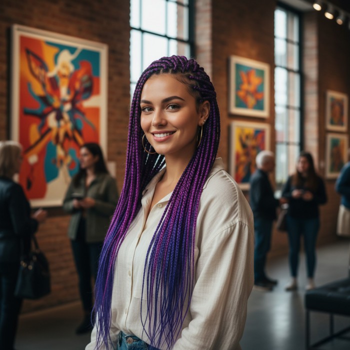 Afrika Örgüsü Ve Rasta İçin Sentetik Ombreli Saç - Açık Mor / Koyu Mor Afrika Örgüsü Ve Rasta İçin Sentetik Ombreli Saç - Açık Mor / Koyu Mor