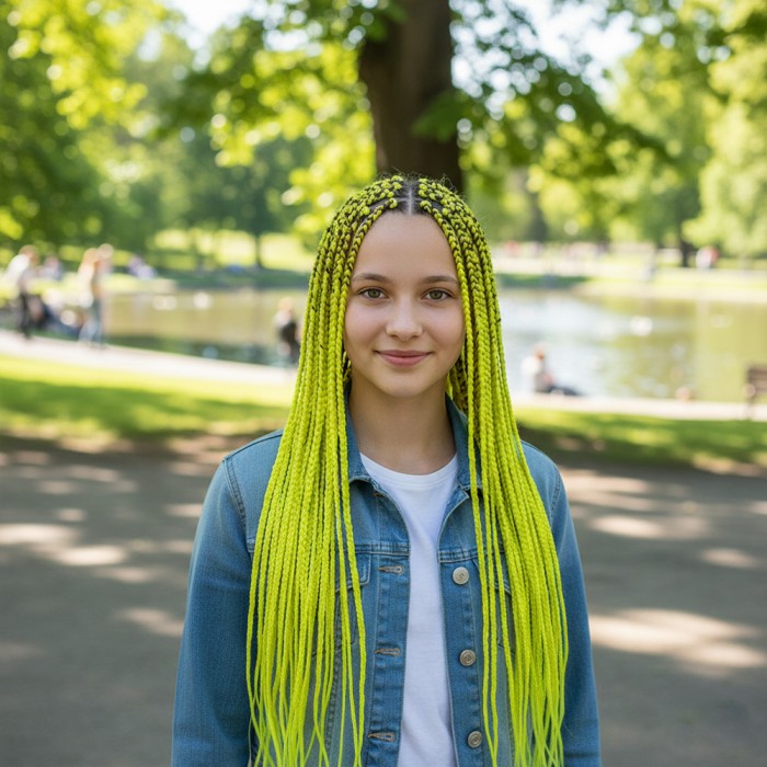 Afrika Örgüsü Ve Rasta İçin Sentetik Saç - Neon Sarı
