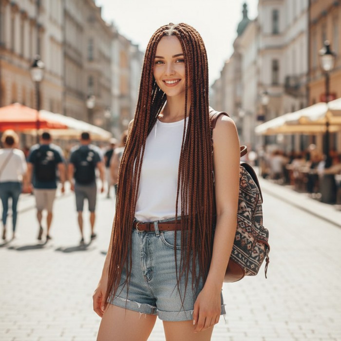 Afrika Örgüsü Ve Rasta İçin Sentetik Saç - Kumral Afrika Örgüsü Ve Rasta İçin Sentetik Saç - Kumral