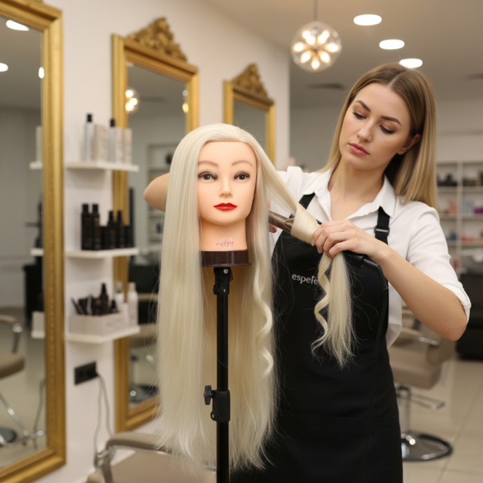 Kuaför Eğitim Mankeni - Yaki + Masa Aparatı - Platin Kuaför Eğitim Mankeni - Yaki + Masa Aparatı - Platin