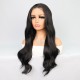 Siyah Uzun Hafif Dalgalı Fiber Sentetik Tül Peruk