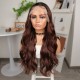 Kahve Karamel Geniş Dalgalı Fiber Sentetik Tül Peruk Kahve Karamel Geniş Dalgalı Fiber Sentetik Tül Peruk