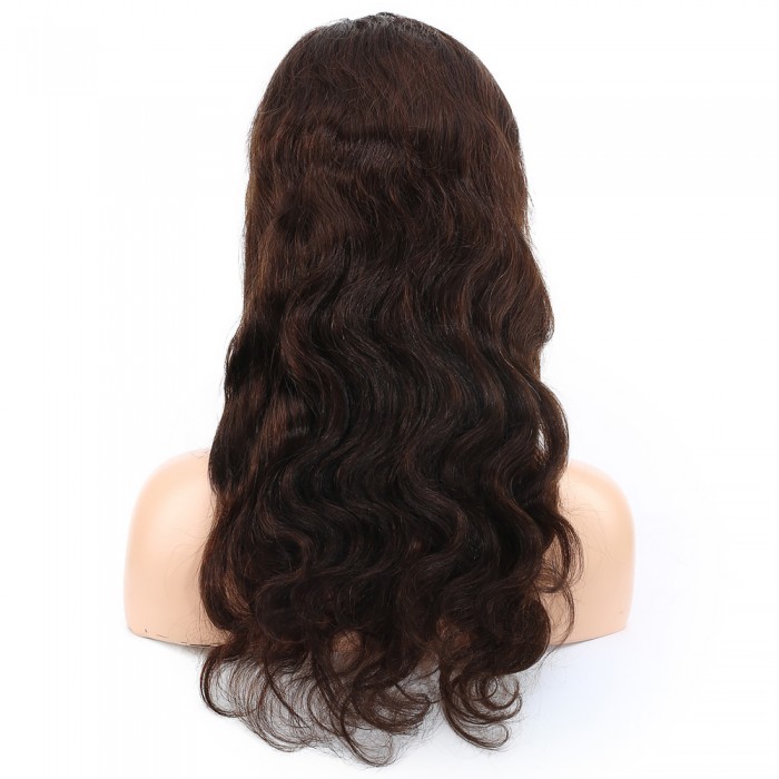 Dalgalı Front Lace Gerçek Tül Peruk - Koyu Kahve - 60-65cm