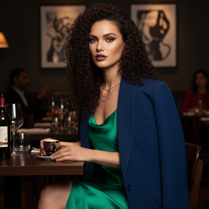 Afro Dalga Front Lace Gerçek Tül Peruk - Koyu Kahve - 60-65cm