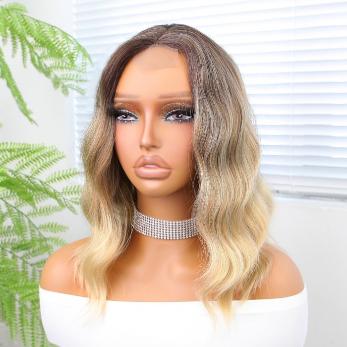 Kumral / Dore Sarı Röfleli Küt Tül Peruk