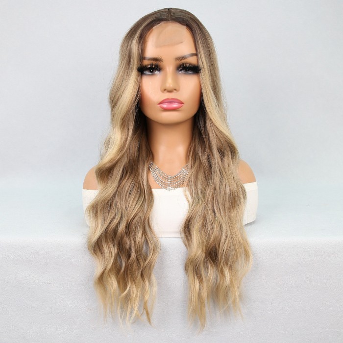 Kumral Dore Sarı Ombre Balköpüğü Röfleli Tül Peruk