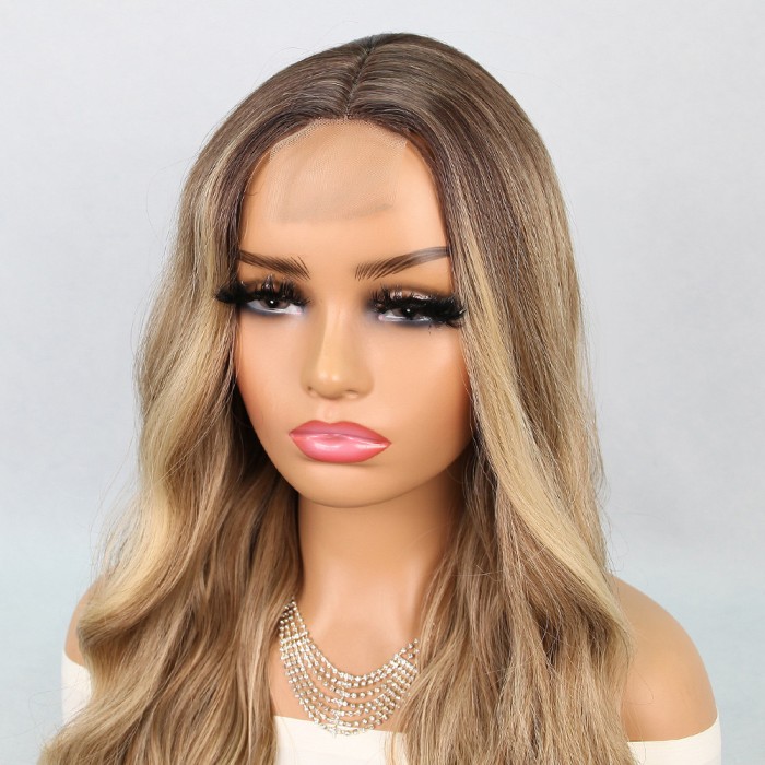 Kumral Dore Sarı Ombre Balköpüğü Röfleli Tül Peruk