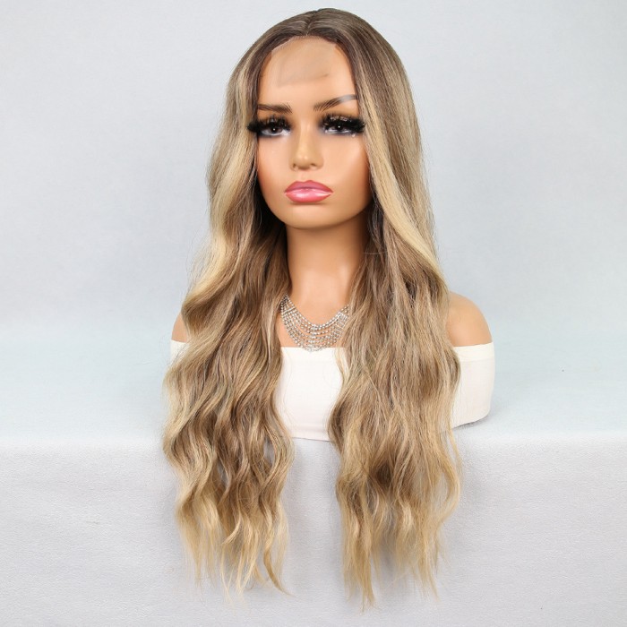 Kumral Dore Sarı Ombre Balköpüğü Röfleli Tül Peruk