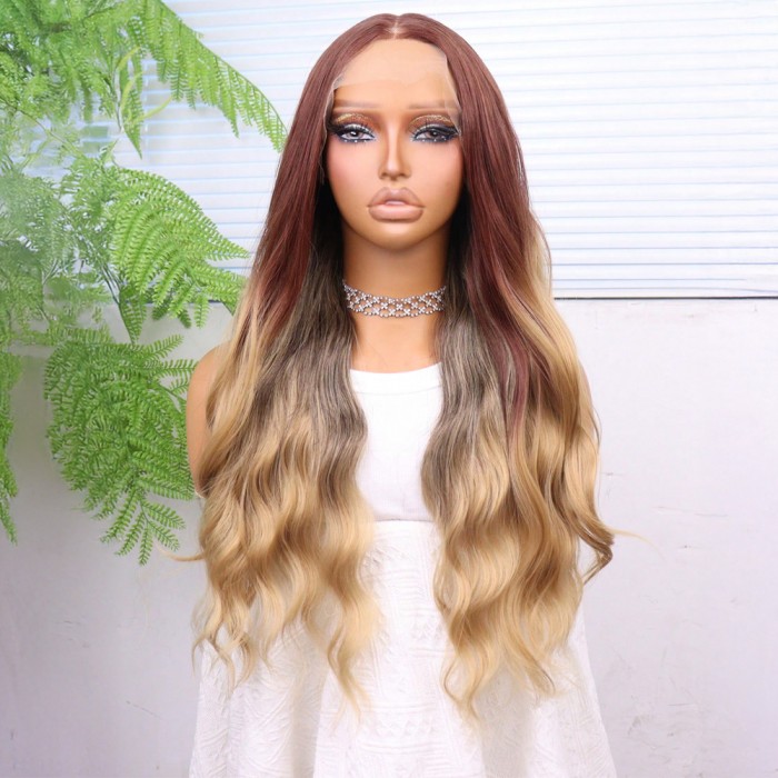 Bakır Kumral Balköpüğü Ombreli Fiber Sentetik Tül Peruk