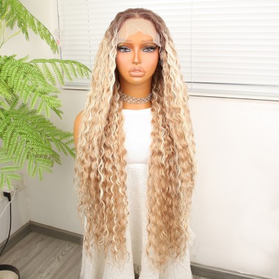 Afro Dalga Rus Kumralı Balköpüğü Ombreli Platin Işıltılı Fiber Sentetik Tül Peruk