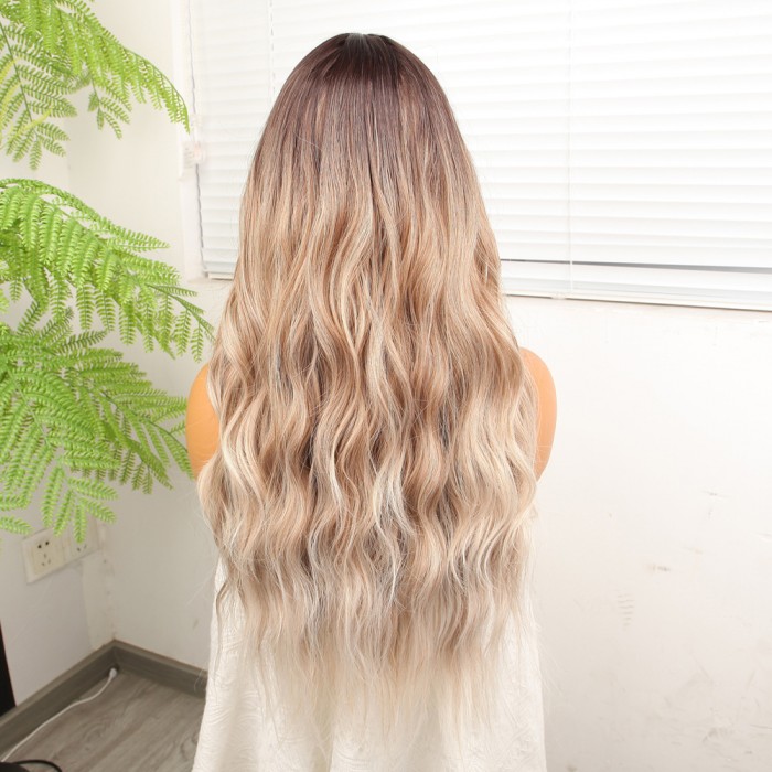 Kumral Beyaz Platin Ombre ve Röfleli Tül Peruk