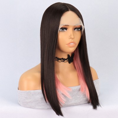 Kahverengi Pembe Işıltılı Tül Peruk Kahverengi Pembe Işıltılı Tül Peruk