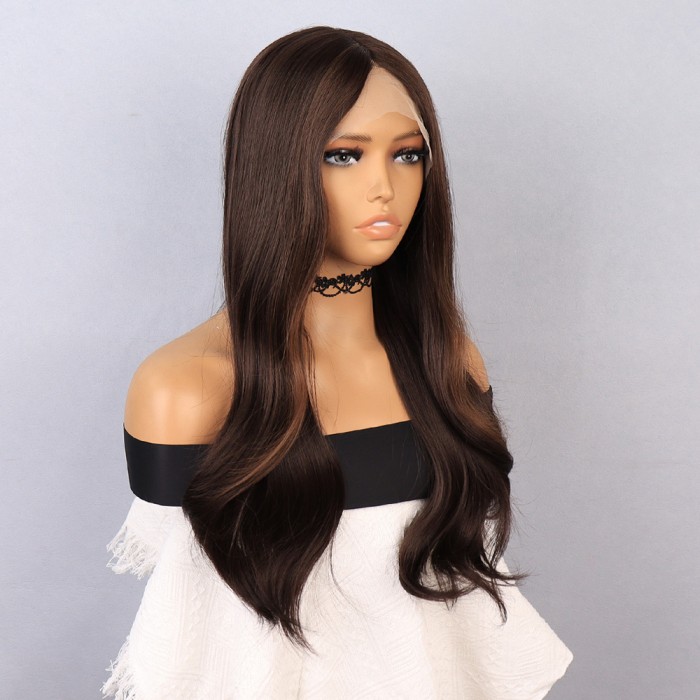 Kumral Dalgalı Işıltılı Tül Peruk