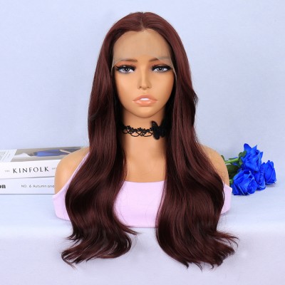 Kızıl Kahve Hafif Dalgalı Tül Peruk