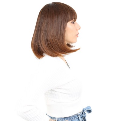 Küt Kahküllü Fiber Sentetik Peruk - Kahve Karamel