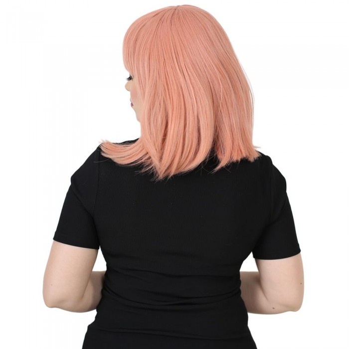 Küt Kahküllü Fiber Sentetik Peruk - Gül Kurusu Küt Kahküllü Fiber Sentetik Peruk - Gül Kurusu