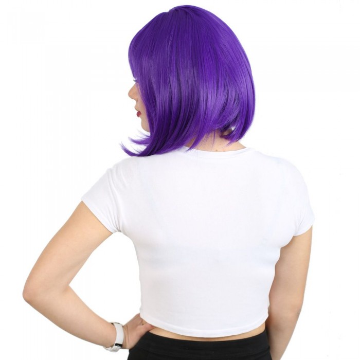  Küt Kahküllü Fiber Sentetik Peruk - Mor