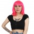  Küt Kahküllü Fiber Sentetik Peruk - Neon Pembe