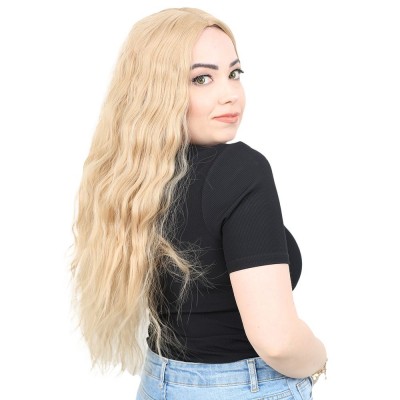  Kabarık Dalgalı Uzun Fiber Sentetik Peruk - Balköpüğü