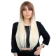 Fiber Sentetik Uzun Düz Kahküllü Peruk - Kumral / Platin Ombreli Fiber Sentetik Uzun Düz Kahküllü Peruk - Kumral / Platin Ombreli