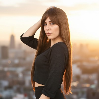 Fiber Sentetik Uzun Düz Kahküllü Peruk - Kumral