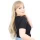 Kahküllü Uzun Dalgalı Fiber Sentetik Peruk - Karamel / Platin Röfleli