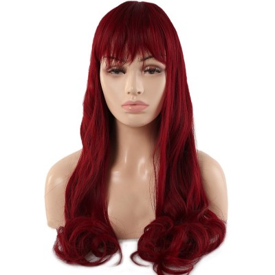 Kahküllü Uzun Dalgalı Fiber Sentetik Peruk - Kızıl Kahküllü Uzun Dalgalı Fiber Sentetik Peruk - Kızıl