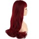  Kahküllü Uzun Dalgalı Fiber Sentetik Peruk - Kızıl