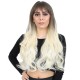 Kahküllü Uzun Dalgalı Fiber Sentetik Peruk - Küllü Açık Kahve / Platin Ombreli Kahküllü Uzun Dalgalı Fiber Sentetik Peruk - Küllü Açık Kahve / Platin Ombreli