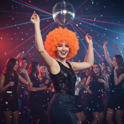 Animasyon Parti Ve Palyaço Peruğu - Turuncu