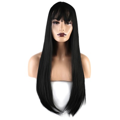 Düz Perçemli Uzun Fiber Sentetik Peruk - Siyah Düz Perçemli Uzun Fiber Sentetik Peruk - Siyah