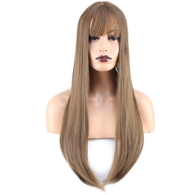 Düz Perçemli Uzun Fiber Sentetik Peruk - Bebek Kumralı Düz Perçemli Uzun Fiber Sentetik Peruk - Bebek Kumralı