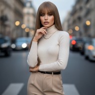  Düz Perçemli Uzun Fiber Sentetik Peruk - Bebek Kumralı