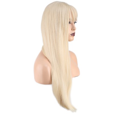 Düz Perçemli Uzun Fiber Sentetik Peruk - Platin Düz Perçemli Uzun Fiber Sentetik Peruk - Platin