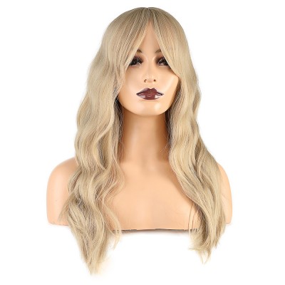 Dalgalı Perçemli Fiber Sentetik Orta Boy Peruk - Balköpüğü Platin Röfleli Dalgalı Perçemli Fiber Sentetik Orta Boy Peruk - Balköpüğü Platin Röfleli