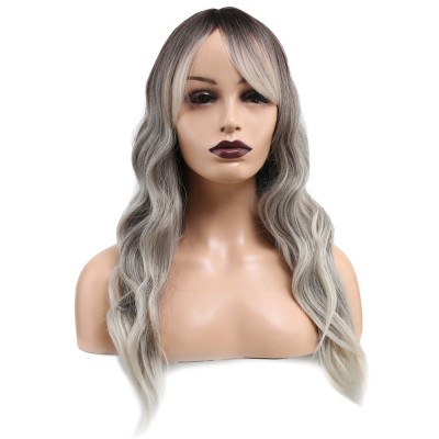 Dalgalı Perçemli Fiber Sentetik Orta Boy Peruk - Ombre ve Röfleli Dalgalı Perçemli Fiber Sentetik Orta Boy Peruk - Ombre ve Röfleli