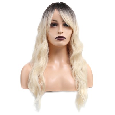 Dalgalı Perçemli Fiber Sentetik Orta Boy Peruk - Kahve / Beyaz Platin Röfleli Dalgalı Perçemli Fiber Sentetik Orta Boy Peruk - Kahve / Beyaz Platin Röfleli