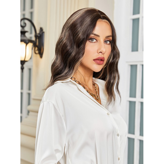 Kahverengi / Balköpüğü Röfleli Küt Tül Peruk