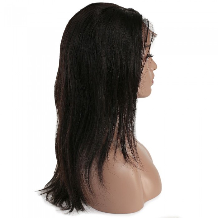 Gerçek Front Lace Tül Peruk - Düz - Siyah 50-55cm