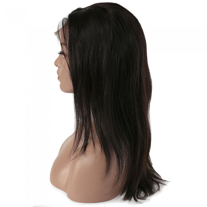 Gerçek Front Lace Tül Peruk - Düz - Siyah 50-55cm