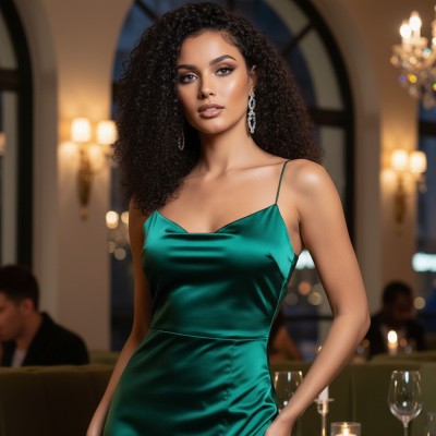 Gerçek Front Lace Tül Peruk - Kabarık Dalga - Doğal 50-55cm