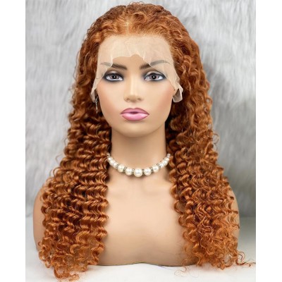 Gerçek Front Lace Tül Peruk - Afro Dalgalı - Bakır 70-75cm