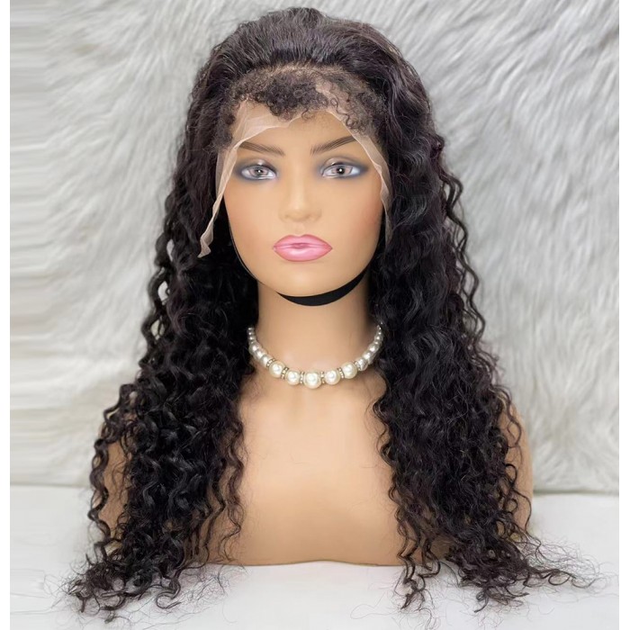 Gerçek Front Lace Tül Peruk - Kabarık Afro - Doğal 65-70cm