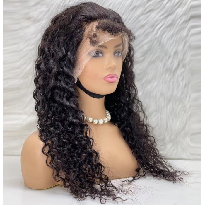 Gerçek Front Lace Tül Peruk - Kabarık Afro - Doğal 65-70cm