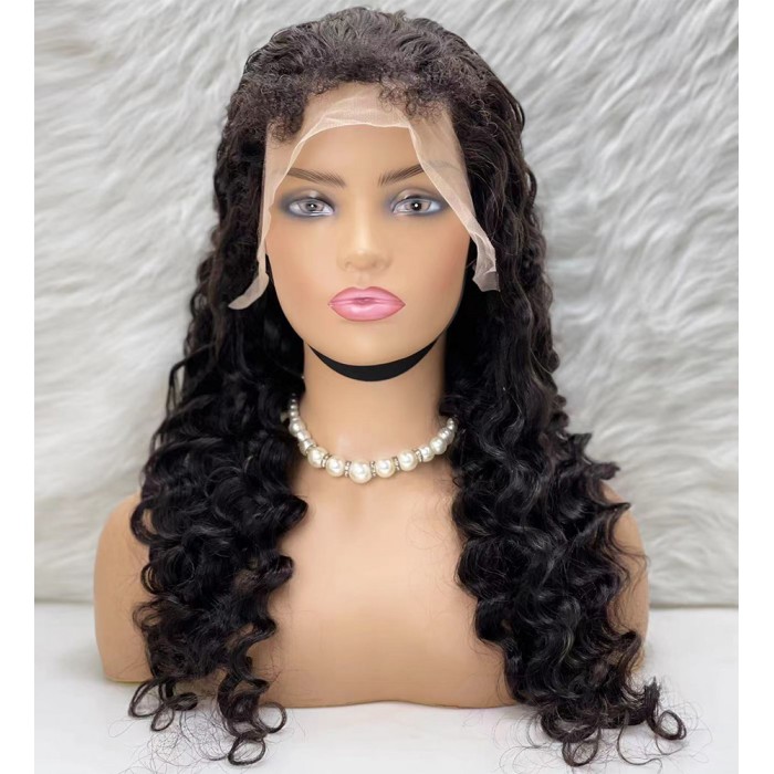 Gerçek Front Lace Tül Peruk - Yoğun Dalgalı - Doğal 65-70cm