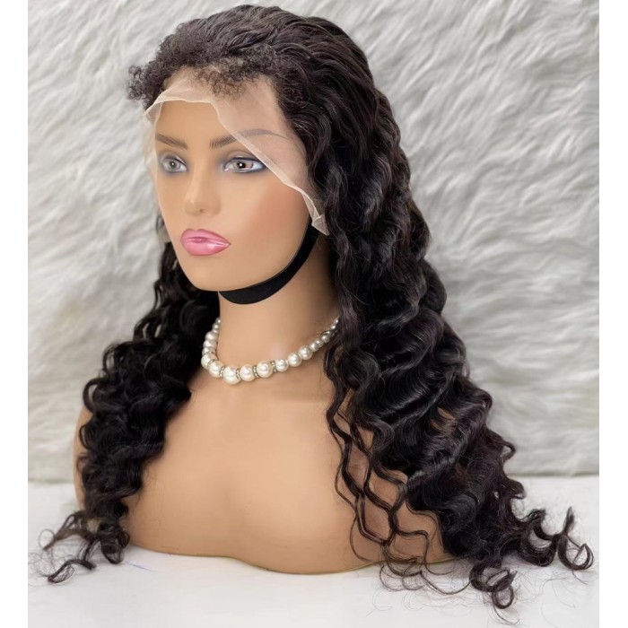 Gerçek Front Lace Tül Peruk - Yoğun Dalgalı - Doğal 65-70cm